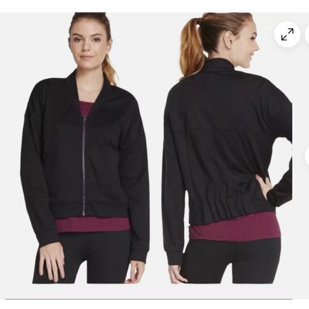 Fabletics black bomber jacket light-weight black